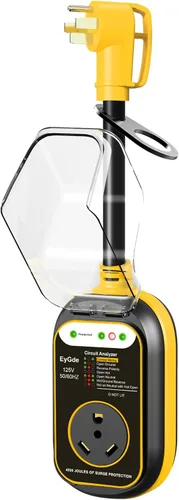 Miniatura 11 de EyGde Adaptador de 15 amperios a 30 Amp 110 RV con protector de sobretensión, adaptador patentado 4500J 5-15P macho a TT-30R RV enchufe RV