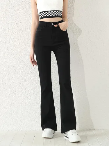 Miniatura 3 de SOLY HUX Girl's Flare Bell Bottom Jeans High Waisted Zipper Fly Stretch Bootcut Denim Pants