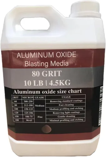 Miniatura 2 de Óxido de aluminio – 10 libras – Medios abrasivos de chorro de arena media a fina para gabinetes de voladura o pistolas de granallado. Grano #80
