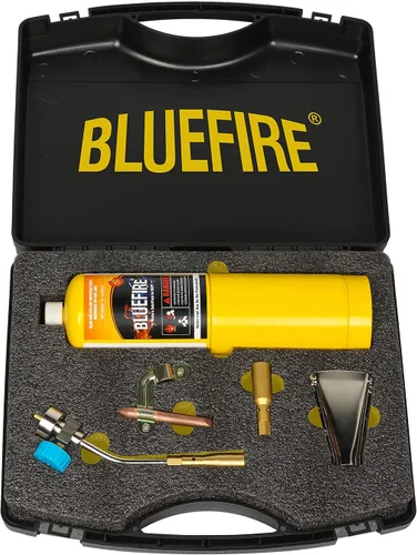 BLUEFIRE Cabeza de Antorcha de Gas de Lápiz de Latón Sólido Profesional con Boquilla de Llama Kit de Mejora Todo en Uno con Paquete de Propósito