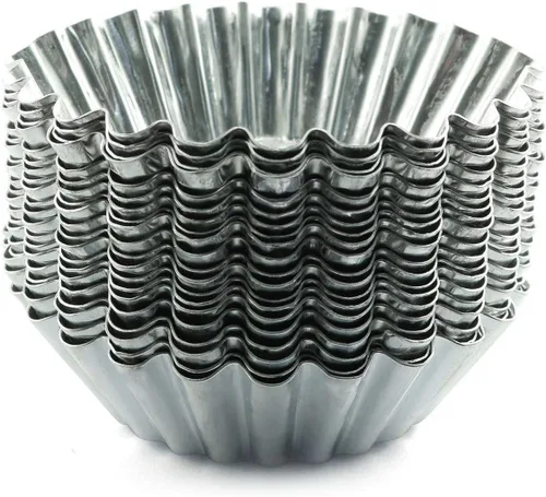 Miniatura 6 de Tegg Molde para tarta de huevo, 20 unidades, aluminio para tartas de huevos, cupcakes, galletas, forradas, herramientas para hornear