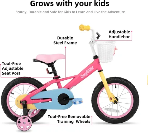 Miniatura 2 de JOYSTAR 12 14 16 18 Inch Kids Bike for 2-9 Years Girls, Toddler Girls Bike with Training Wheels, Rainbow Bikes, Children Bicycle, Macaroon