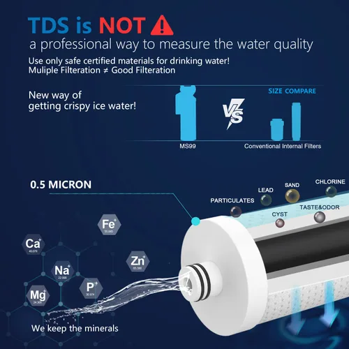 Miniatura 3 de Frizzlife Sistema de Filtro de Agua en Línea para Refrigerador, Máquina de Hielo, Debajo del Fregadero, Certificado 0.5 Micron, Reduce Cloro, Plomo
