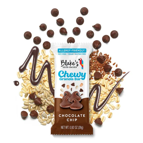 Miniatura 7 de Blake's Seed Based Barras de granola masticables, con chispas de chocolate (5 unidades), veganas, sin gluten, sin nueces y sin lácteos, aperitivos