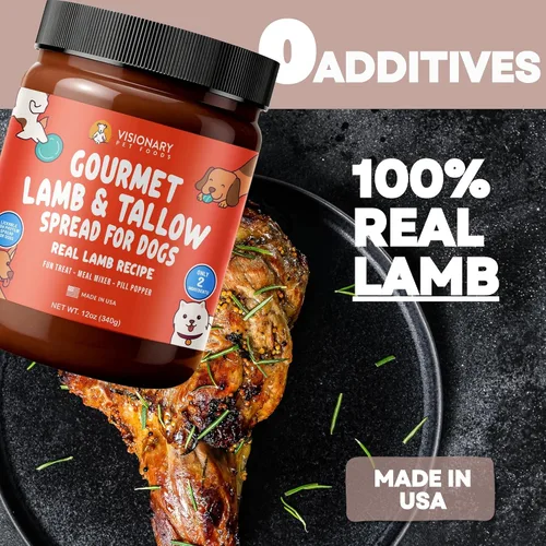 Miniatura 6 de Visionary Pet Foods Cordero y carne seca para untar – Premio saludable para perros – Alternativa a la mantequilla de maní para perros, sin xilitol