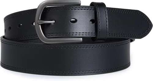Miniatura 3 de Cinturón de cuero de grano completo para hombre para jeans casuales de uso diario, cinturones de cuero hechos a mano de 1.5 pulgadas con caja