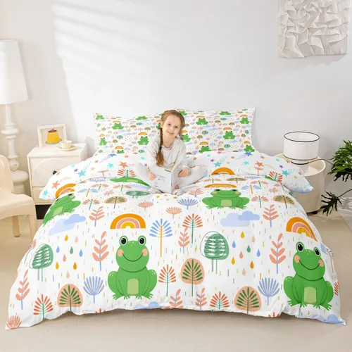 Miniatura 16 de Juego de funda de edredón para niños con diseño de gato negro, tamaño individual, juego de ropa de cama de animales lindos con burbujas de baño