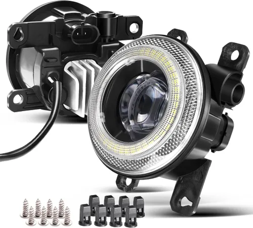 Miniatura 11 de Faro Antiniebla LED con Lente de Reemplazo de Ojo de Ángel con Anillo de Halo para Ford 13-16 Fusion, 11-15 Explorer, 08-14 Focus, 15-17 Mustang
