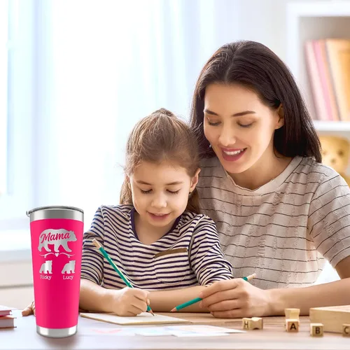 Miniatura 3 de Vaso de Mamá Oso, vaso personalizado para mamá Oro Rosa
