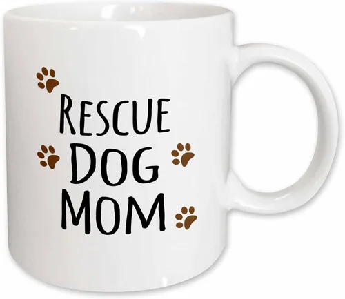 Miniatura 9 de 3dRose Rescue Dog Mom - Taza de 11 onzas, color negro