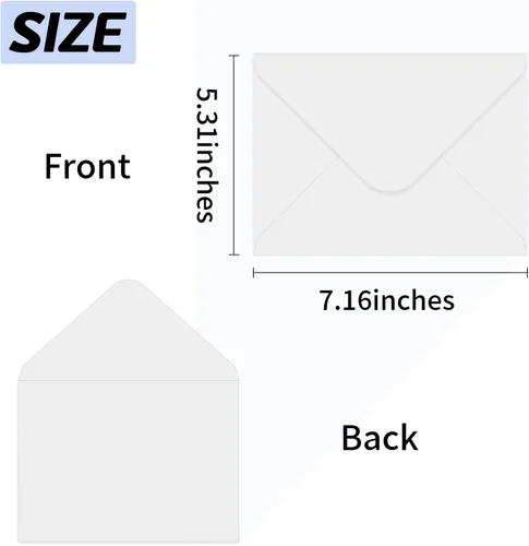 Miniatura 2 de Paquete de 200 sobres blancos A7 con solapa de 5 x 7 V, adecuados para fotos de 5 x 7, tarjetas, bodas, invitaciones, anuncios, regalos de bebé