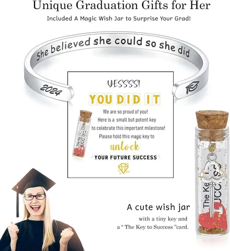 Miniatura 3 de TONY & SANDY Regalos de graduación 2024 para ella, pulsera inspiradora, regalos de graduación para niñas, graduadas de secundaria y universidad