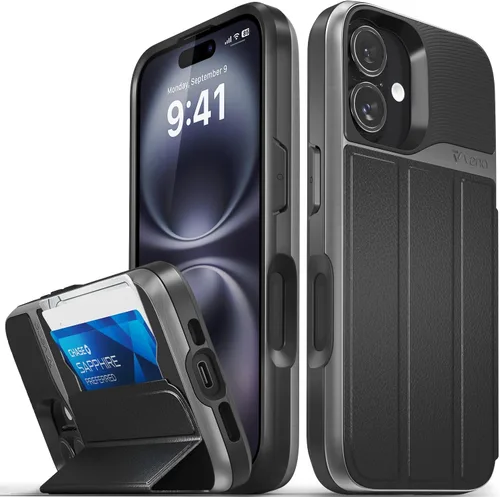 Miniatura 16 de VENA vCommute Funda tipo cartera compatible con Apple iPhone 14 (15.5 cm), funda de cuero con tapa plegable, tarjetero con función de soporte