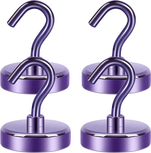 Miniatura 49 de Neosmuk Ganchos magnéticos, imanes de tierra resistentes de 30 libras con gancho para refrigerador, gancho de crucero extra fuerte para colgar