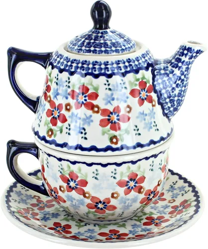 Miniatura 6 de Blue Rose Polish Pottery Blue Butterfly Tea para uno