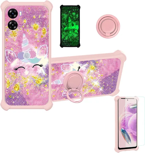 Miniatura 65 de jioeuinly JSF-DJS - Funda compatible con Nothing Phone 2a con protector de pantalla de vidrio templado, policarbonato duro + silicona suave, soporte
