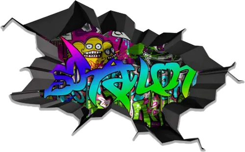 Miniatura 8 de Calcomanía de pared con nombre personalizado, graffiti 3D Arte personalizado calcomanía decorativa de vinilo Removible Despegar y pegar