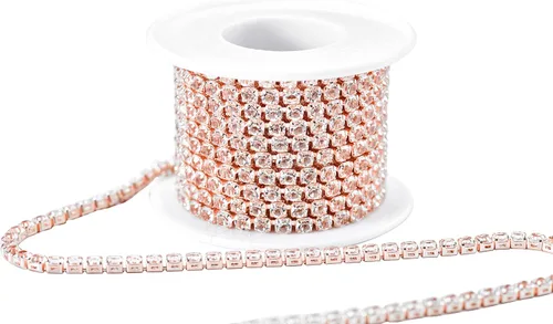 KAOYOO 10 yardas de diamantes de imitación de circón de 0.079 pulgadas para manualidades de costura, decoración de bricolaje