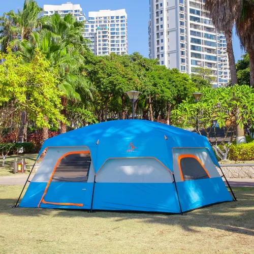 Miniatura 8 de KTT Extra Large Tent 10-12-14 Person(Style-B),Family Cabin Tents,2 Rooms,3 Doors and 3 Windows with Mesh,Straight Wall,Waterproof,Double Layer,Big