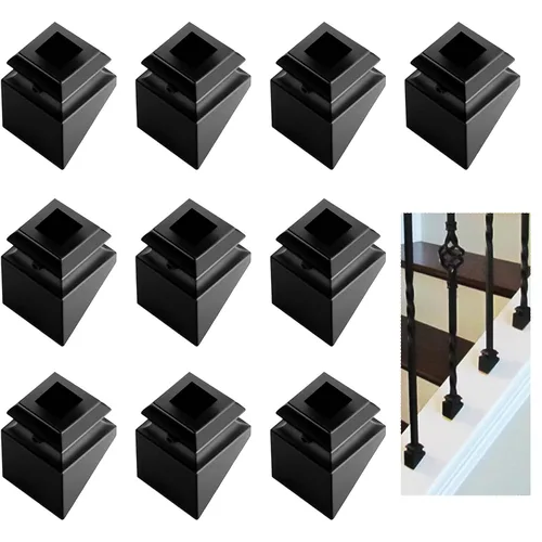 Miniatura 12 de Sidasu Paquete de 10 balaustres de hierro para escaleras, ejes de escalera, cesta individual hueca con doble torsión, balaustres cuadrados de metal