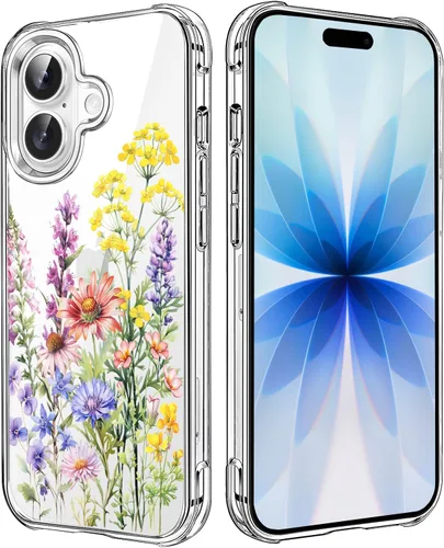 Miniatura 79 de Funda transparente de girasol compatible con iPhone SE 2022 SE 2020 7 8, funda trasera floral para niñas y mujeres, funda protectora transparente