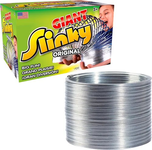 Just Play - Slinky original gigante, resorte que camina de juguete, Slinky de metal, recuerdos de fiesta, juguetes antiestrés, rellenos para