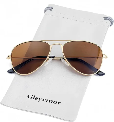 Miniatura 136 de Gleyemor Lentes de sol polarizados estilo aviador para niños y niñas, jóvenes, adolescentes, dos tamaños de 1.969 in y 2.047 in