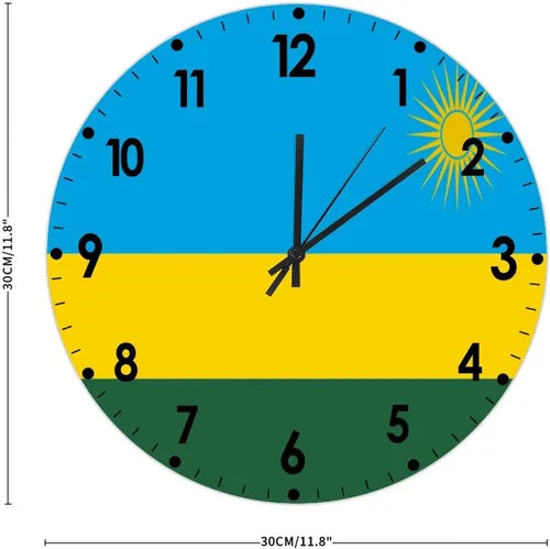 Miniatura 570 de Cheyan Reloj de pared con bandera de Canadá de 12 pulgadas, silencioso, sin tictac, de PVC, funciona con pilas, reloj redondo decorativo, regalo
