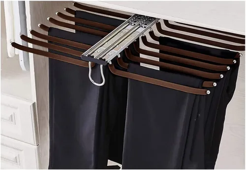 Perchero extraíble para armario, 22 brazos, extensible, soporte para pantalones deslizantes de acero, barra de suspensión para organizadores de