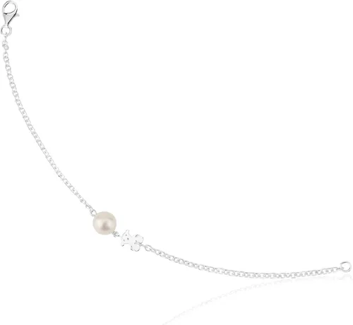 Pulsera TOUS Sweet Dolls de plata 925 con eslabones y cadena de perlas cultivadas en agua dulce china blanca 0295 0315 in