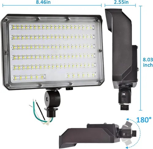 Miniatura 5 de Luz de inundación LED para exteriores de 80 W, del anochecer al amanecer, 5000K 10400LM AC100-277V 800W equivalente HID, listado ETL, IP65