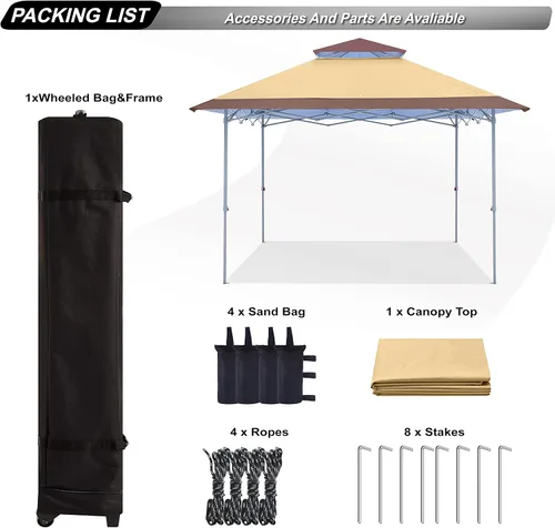 Miniatura 6 de ABCCANOPY - Tienda de campaña con toldo de 10 x 10 con 4 paredes laterales extraíbles y bolsa enrollable, 4 bolsas de peso y red de 10 pies y media