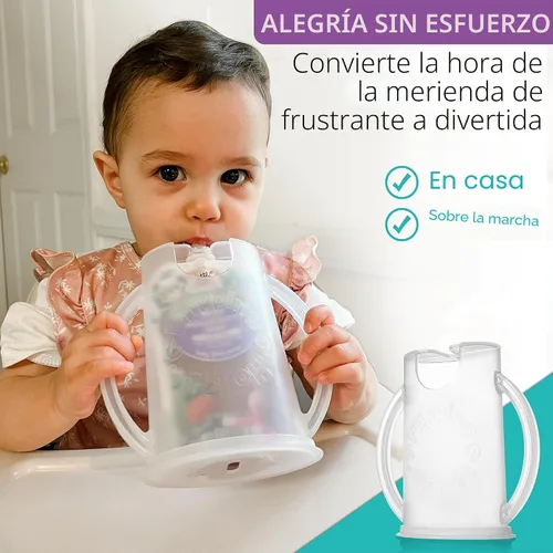 Miniatura 4 de Flipping Holder Soporte para Bolsas de Alimentos a Prueba de Apretones para Niños Pequeños, Bebés, Niños, Sin Desorden, Soporte para Caja de Jugo