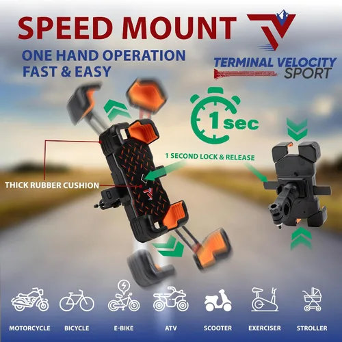 Miniatura 6 de Soporte de teléfono para motocicleta con cargador USB (3.25-7 pulgadas), soporte impermeable para teléfono celular para motocicleta, ATV, moto
