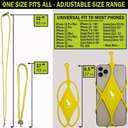 Miniatura 5 de Gecko Travel Tech Cordones de teléfono con cordón para teléfono celular para alrededor del cuello del cuello Lanyard Phone Crossbody Cuello XL