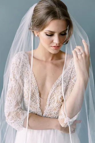 Miniatura 5 de azaleas Velo de novia con peine de 1 nivel simple de tul suave para novia