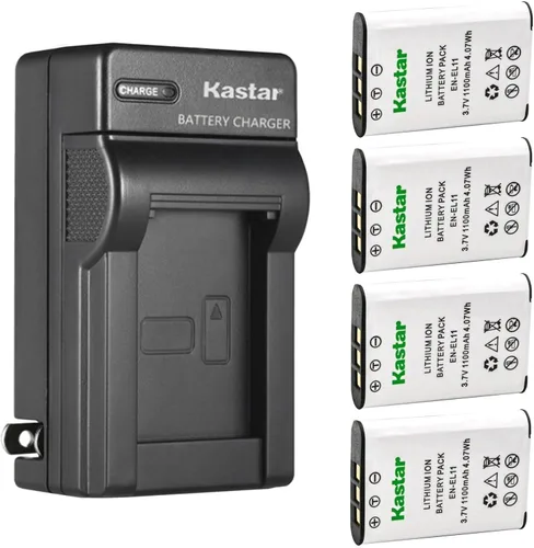 Miniatura 7 de Kastar Cargador de batería de pared AC para batería Nikon EN-EL11, cargador MH-64, Nikon Coolpix S550, cámara S560, batería Olympus Li-60B, cargador