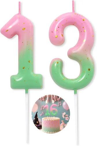 Miniatura 73 de Velas número 2 arcoíris con número 3D de feliz cumpleaños para decoración de fiesta de pastel de cumpleaños, suministros de celebración