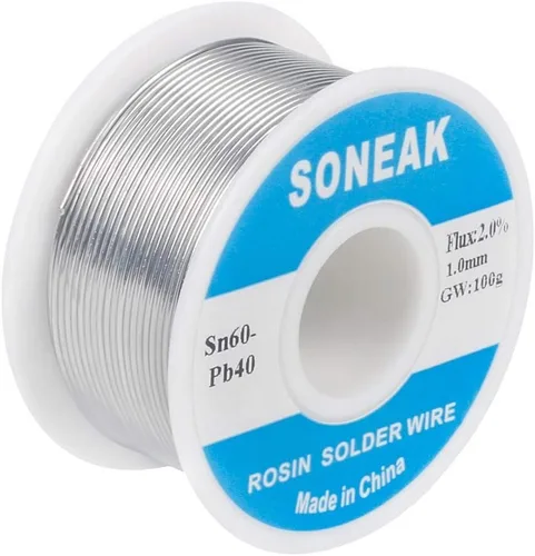 Miniatura 10 de 60/40 Alambre de soldadura de estaño con núcleo de colofonia para soldadura eléctrica (1.0mm 200g)