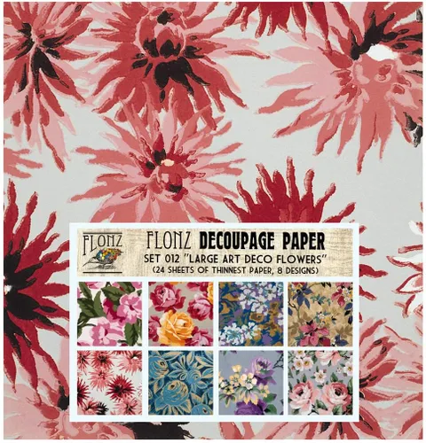 Miniatura 4 de Decoupage - Paquete de papel (24 hojas de 6 x 6 pulgadas), patrón de flores de neón FLONZ, papel de estilo vintage para decoupage, manualidades