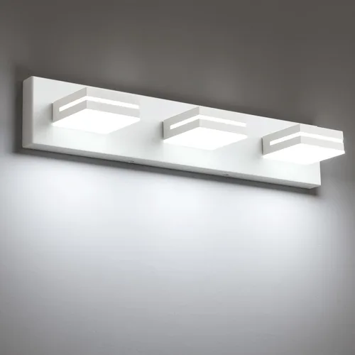 Miniatura 17 de SineRise - Lámpara LED para tocador de baño - Moderna lámpara de acrílico con acabado cromado para iluminación de pared sobre el espejo - 2 luces