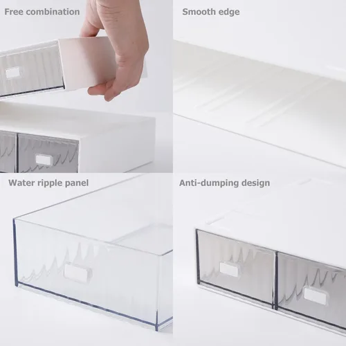 Miniatura 4 de Organizador de escritorio apilable con 6 cajones, cajones apilables para almacenamiento de escritorio, accesorios de almacenamiento de maquillaje