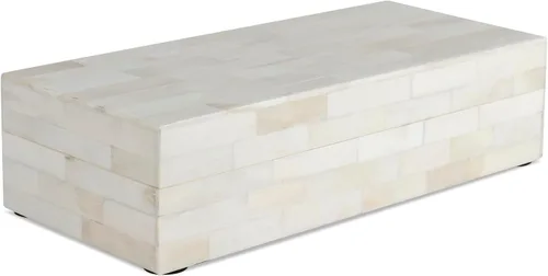 Handicrafts Home Caja de almacenamiento decorativa con tapa – 10 x 4.5 x 2.5 pulgadas Organizador de decoración moderna para el hogar, caja de