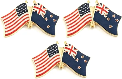 Miniatura 128 de 3 Pines de solapa con banderas de Estados Unidos y países internacionales, paquete de 3 pines dobles con diseño de banderas de Estados Unidos