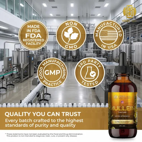 Miniatura 7 de Extracto de hoja de gordolobo para limpieza pulmonar, gotas de gordolobo para la salud pulmonar, fabricado en Estados Unidos, suplemento de apoyo