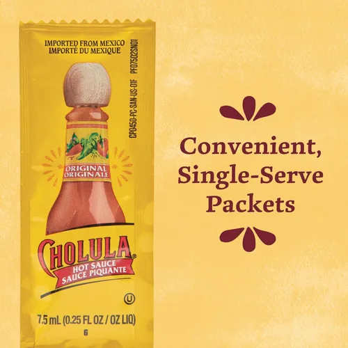 Miniatura 13 de Cholula Paquetes originales de salsa picante, 200 unidades Hecho a mano de pimientos mexicanos y mezcla de especias exclusivas Sin gluten