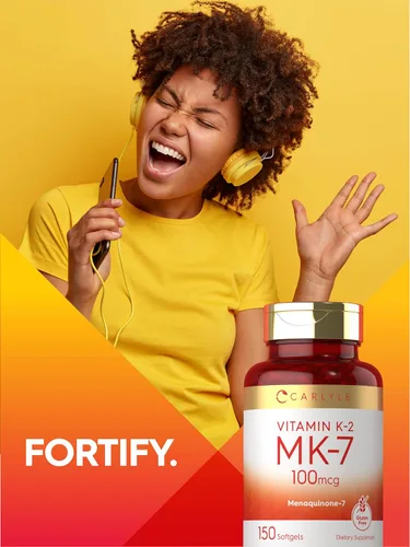 Miniatura 6 de Carlyle Vitamina K2 MK7 100 mcg 150 cápsulas blandas Bioactive Trans-Form MK7 Suplemento sin OMG y sin gluten