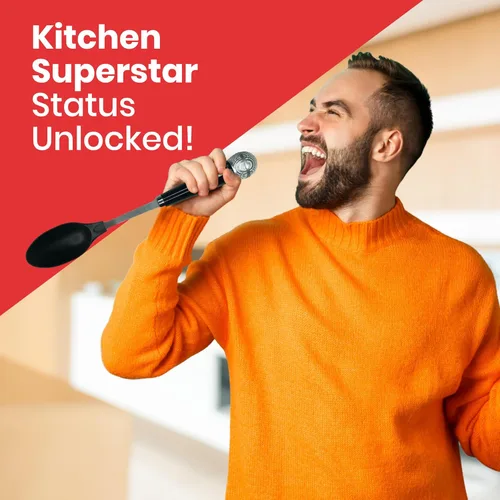 Miniatura 5 de Utensilios de cocina con cuchara de micrófono, divertido y novedoso accesorio de cocina y regalo único para músicos, cantantes, estrellas