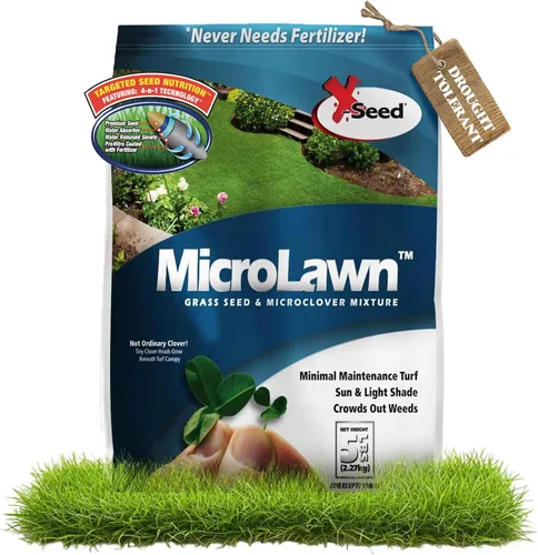 Miniatura 8 de X-Seed Microlawn - Mezcla de semillas de césped y microtrébol: césped denso autoalimentable, sol y sombra, elimina las malas hierbas, alto tráfico