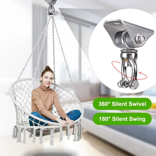 Miniatura 4 de SELEWARE Silent Swing Hanger - Gancho giratorio de alta resistencia, accesorios de montaje para porche, columpio, hamaca, silla, bolsa pesada, C